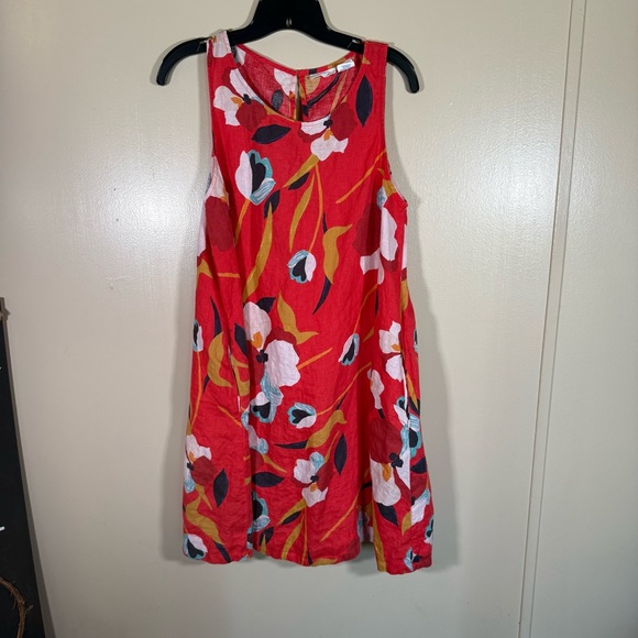 Sigrid Olsen Floral Linen Mini Dress size Medium - Picture 1 of 6